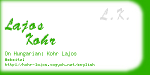 lajos kohr business card